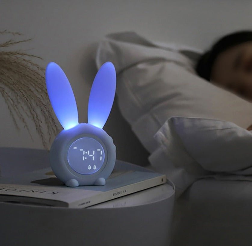 Radio réveil oreilles lapin lumineux