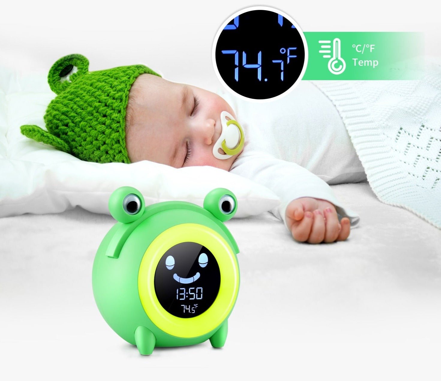 Réveil enfant grenouille vert