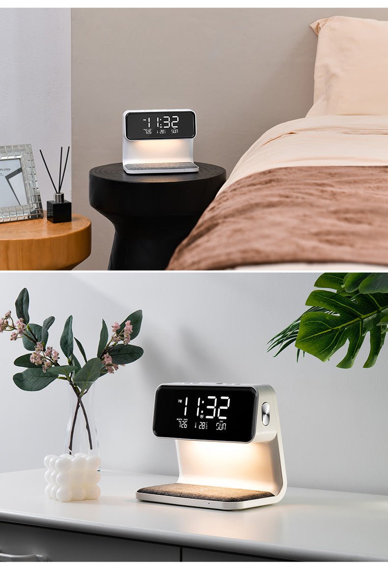 Réveil lumineux 3-en-1 chargeur, veilleuse, alarme