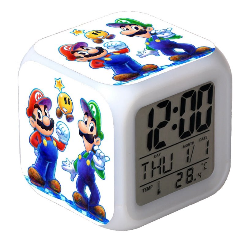 Réveil Mario veilleuse pour chambre d'enfant
