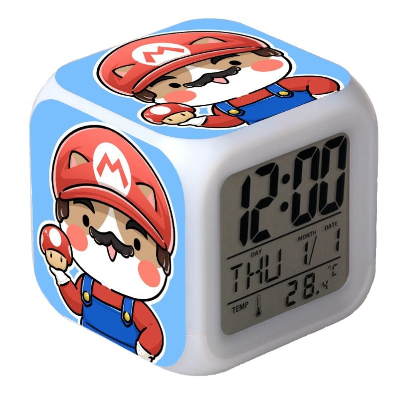 Réveil Mario veilleuse pour chambre d'enfant