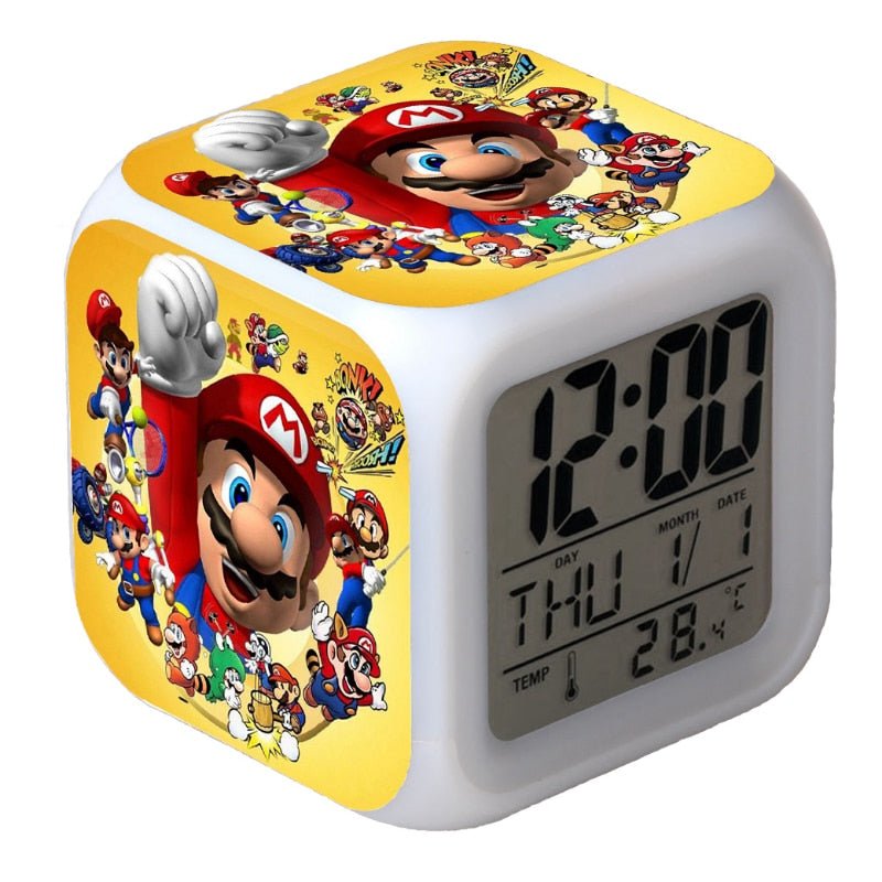 Réveil Mario veilleuse pour chambre d'enfant
