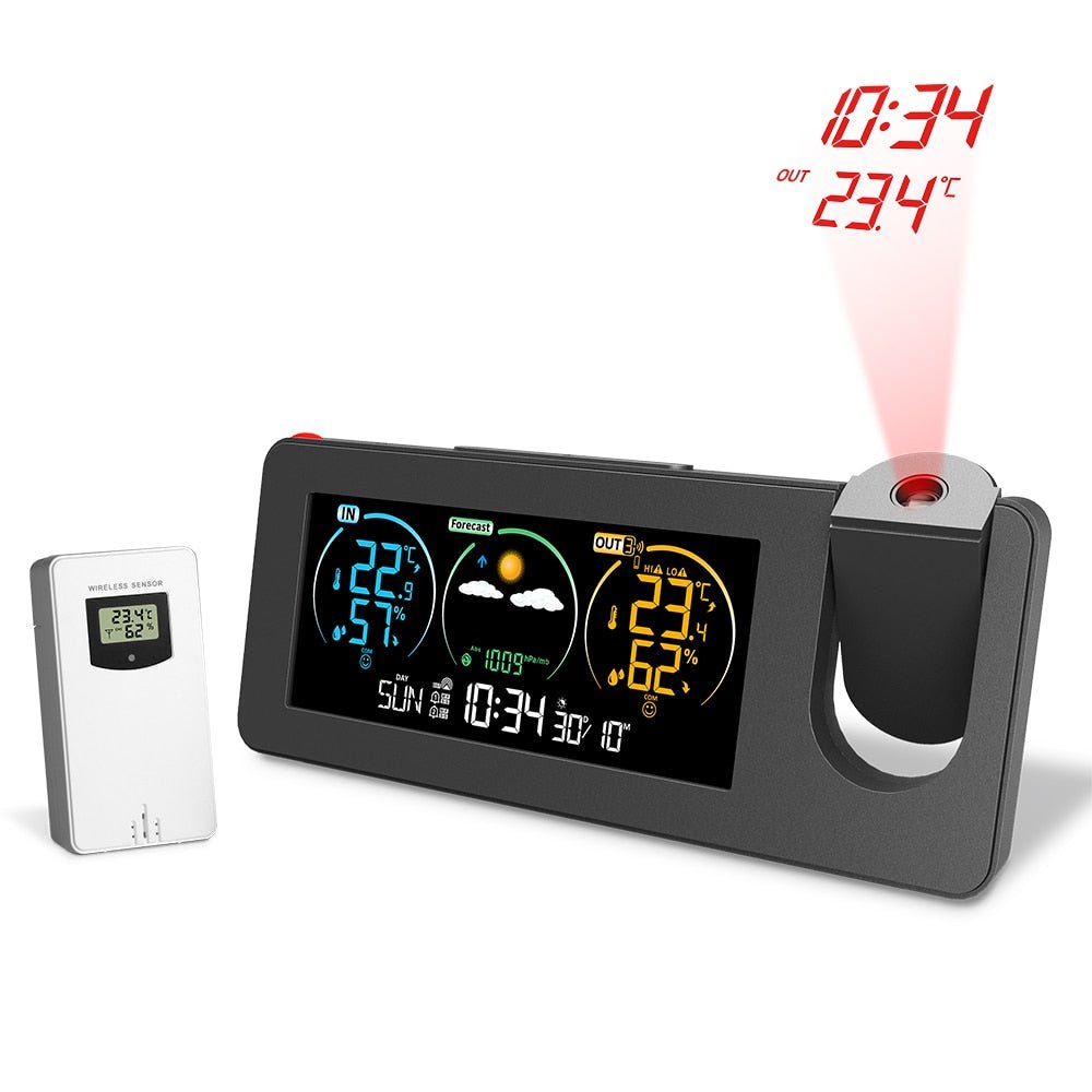 Réveil météo projecteur avec télécommande