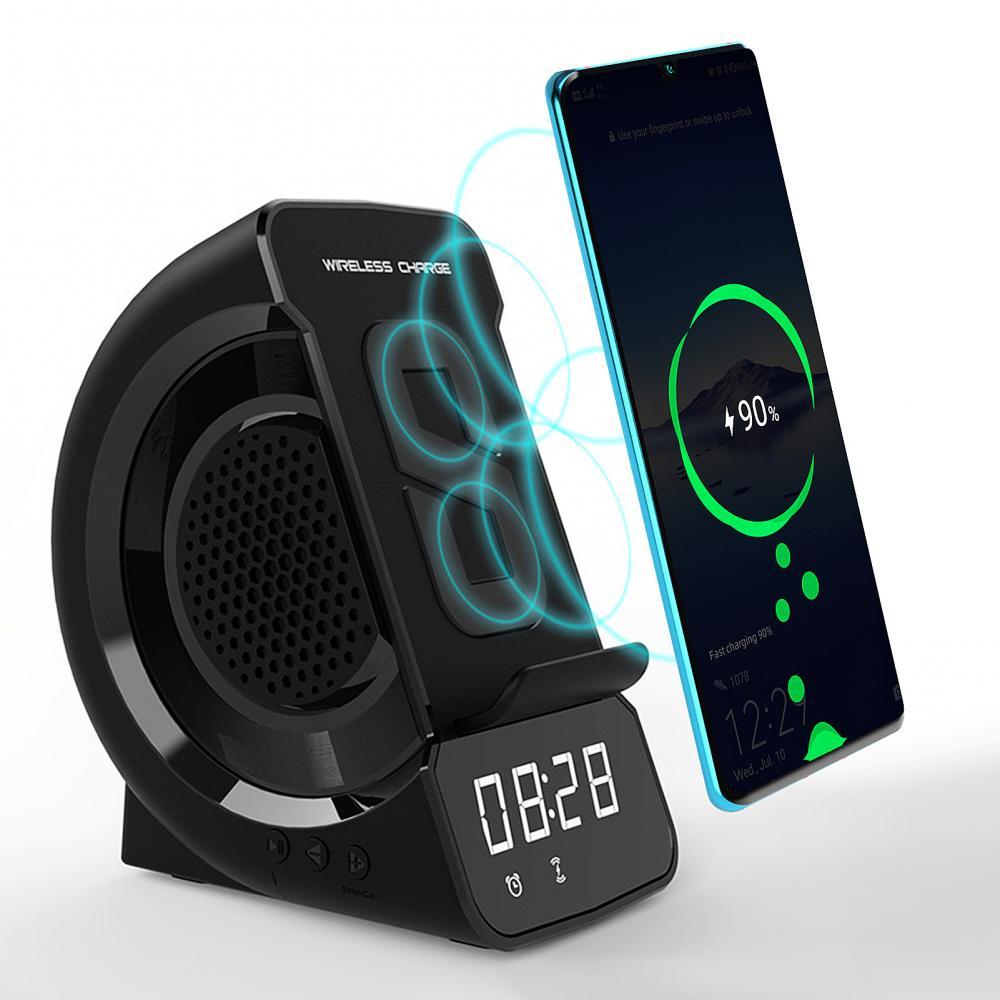 Radio réveil 3-en-1 chargeur téléphone sans fil et enceinte