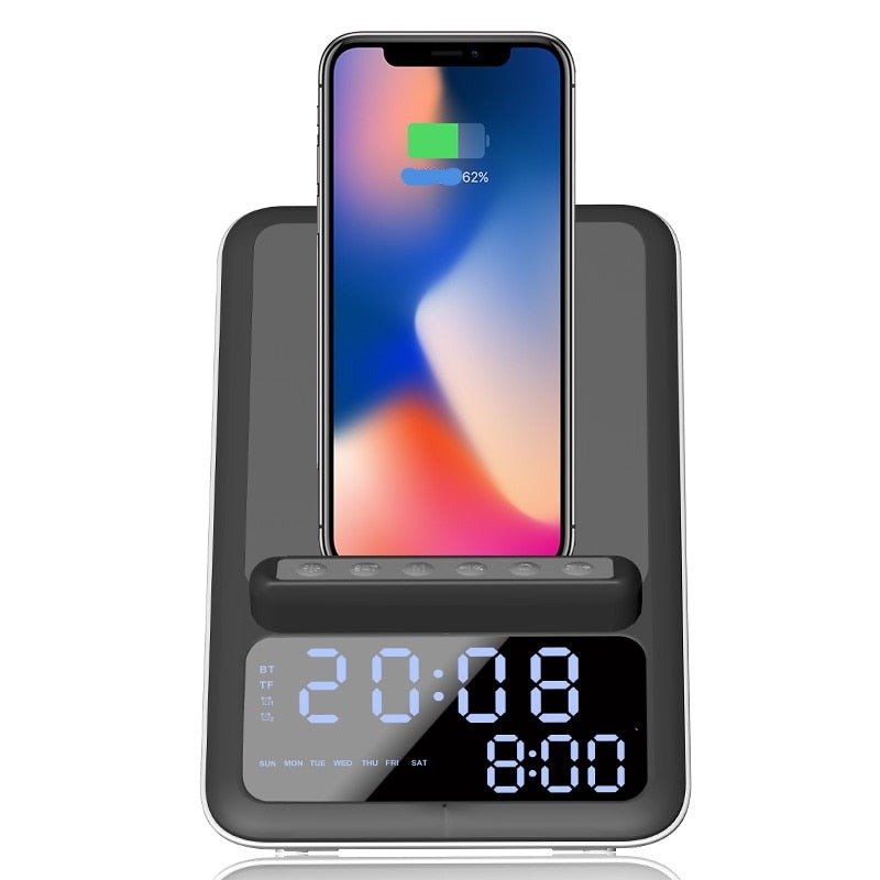 Radio réveil 3-en-1 enceinte et chargeur téléphone sans fil