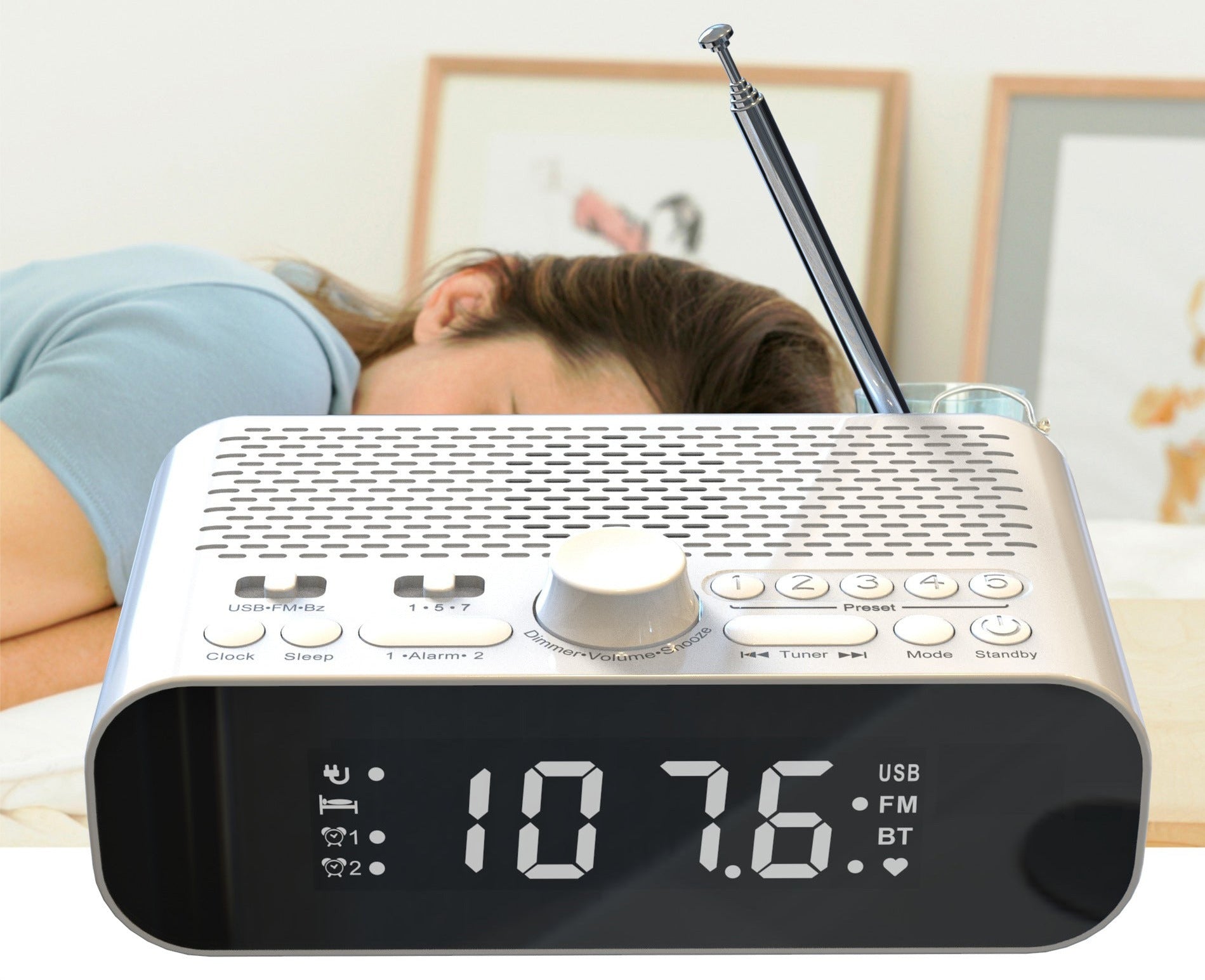 Radio réveil bluetooth