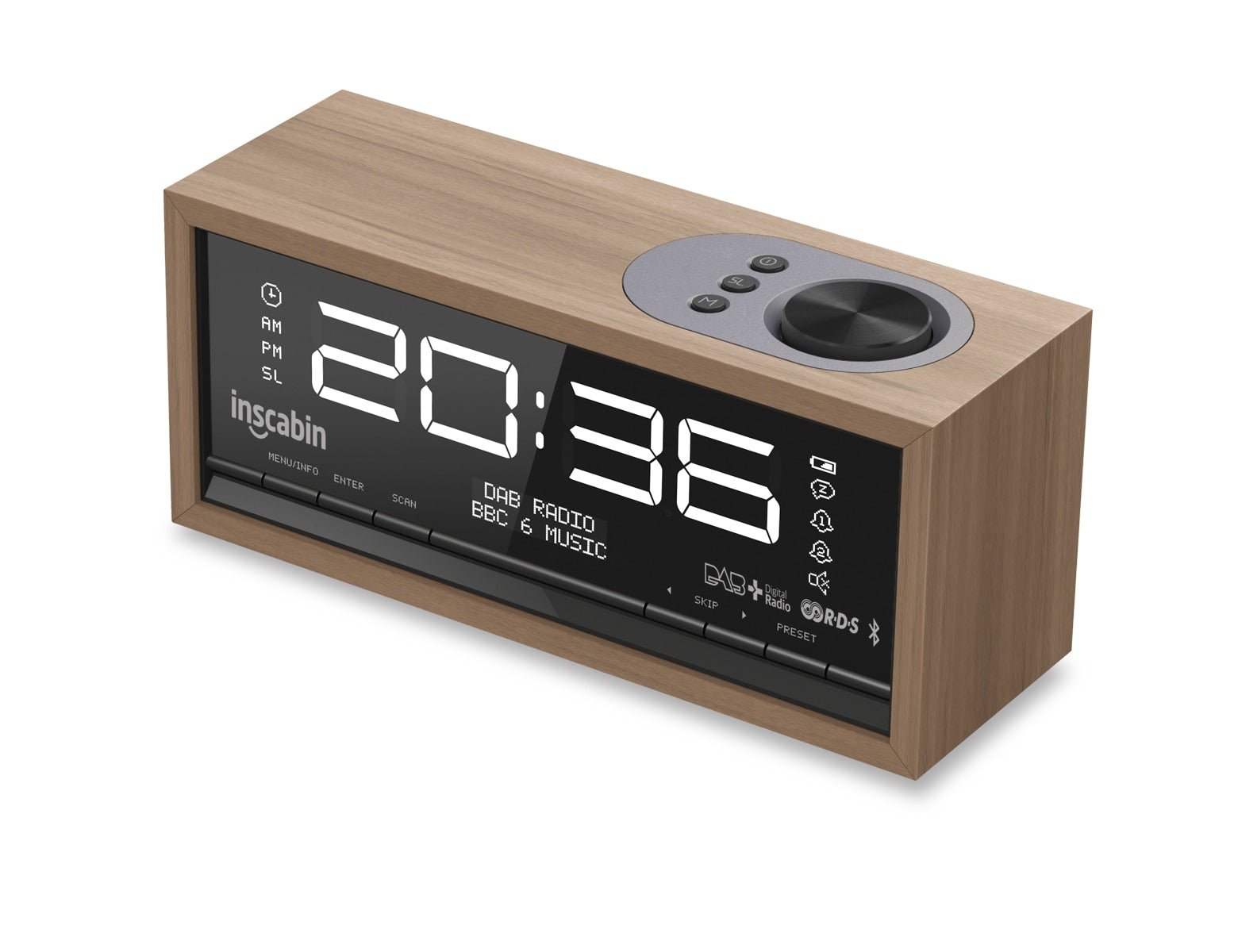 Radio réveil enceinte bois