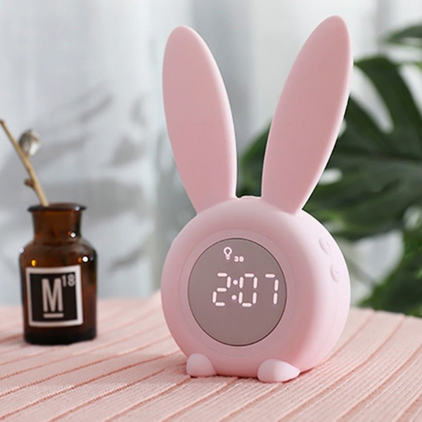 Radio réveil oreilles lapin lumineux