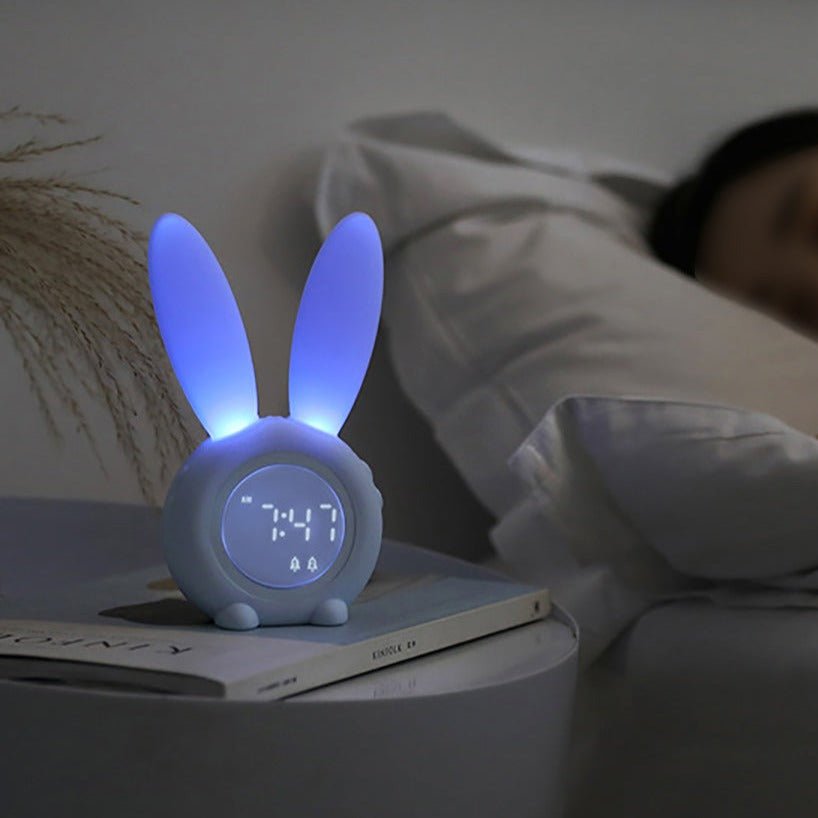 Radio réveil oreilles lapin lumineux