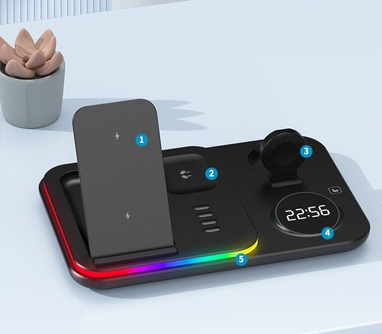 Réveil 5-en-1 chargeur Apple et Samsung