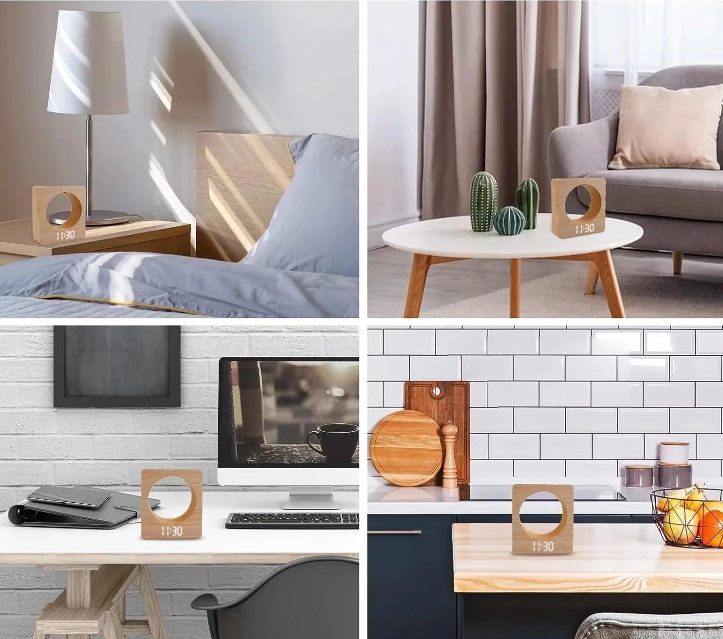 Réveil bois lumineux