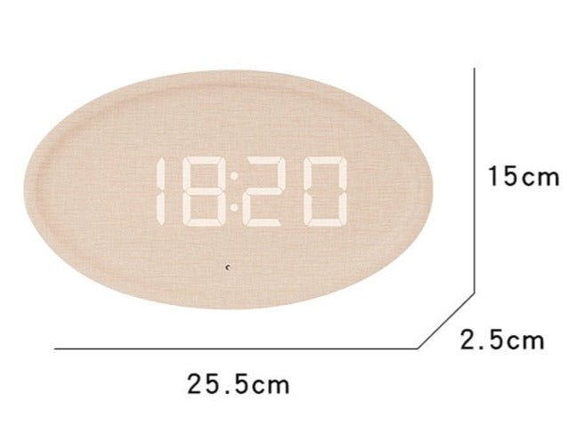 Réveil bois oval digital