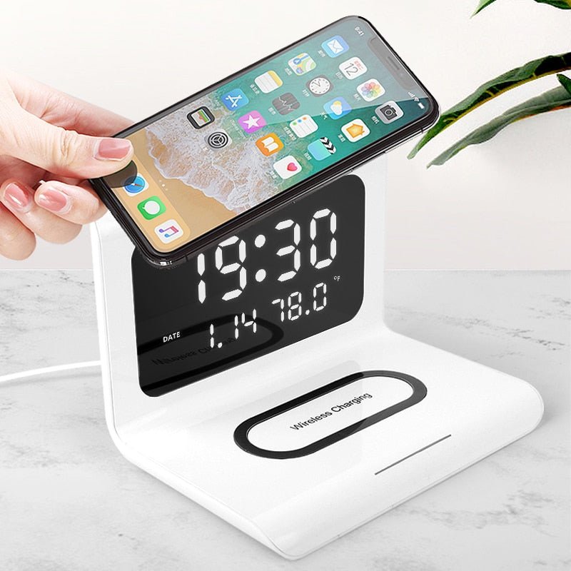 Réveil chargeur téléphone sans fil