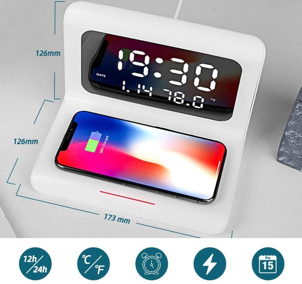 Réveil chargeur téléphone sans fil