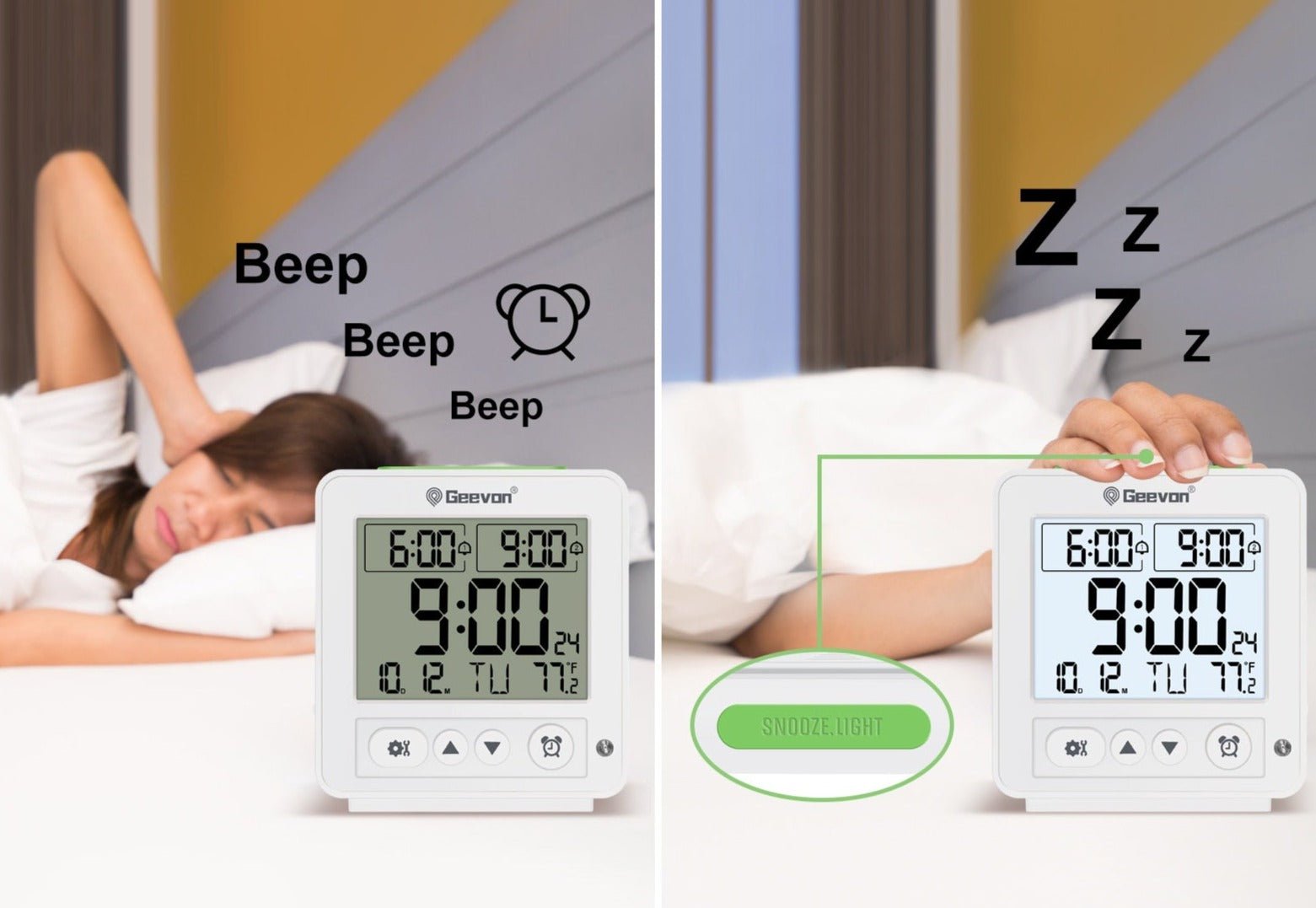 Réveil de voyage portable blanc