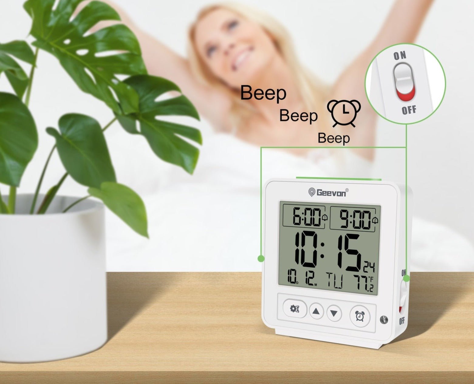 Réveil de voyage portable blanc