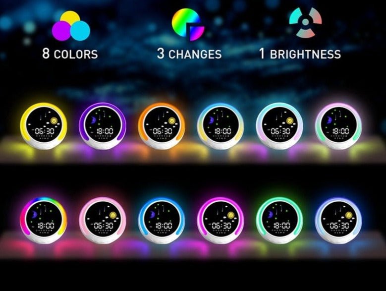 Réveil enfant veilleuse 12 couleurs