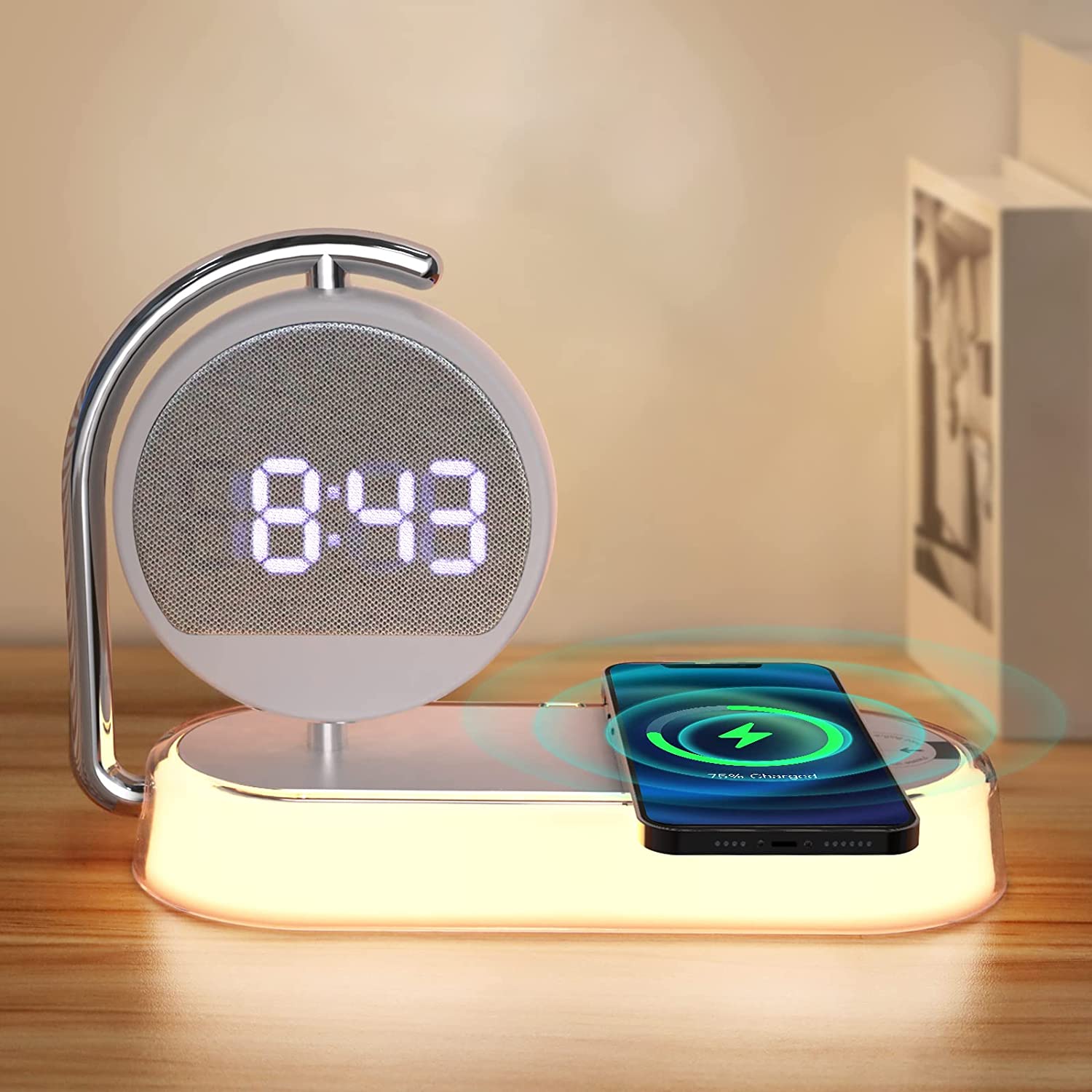 Réveil lumineux chargeur sans fil