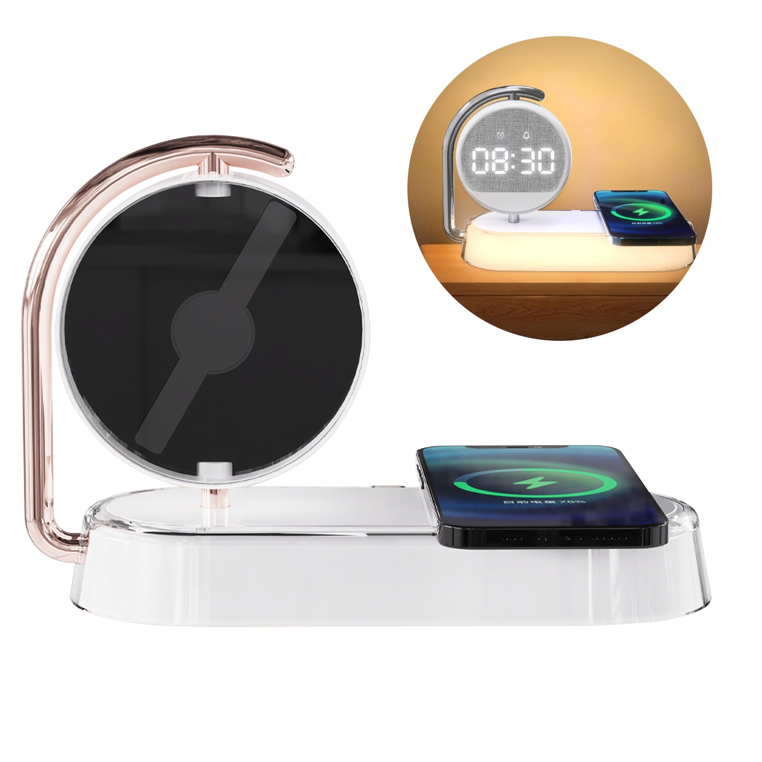Réveil lumineux chargeur sans fil