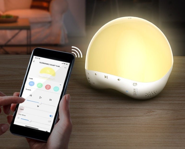 Réveil lumineux connecté avec bruits ambiants