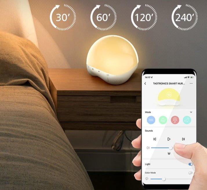 Réveil lumineux connecté avec bruits ambiants