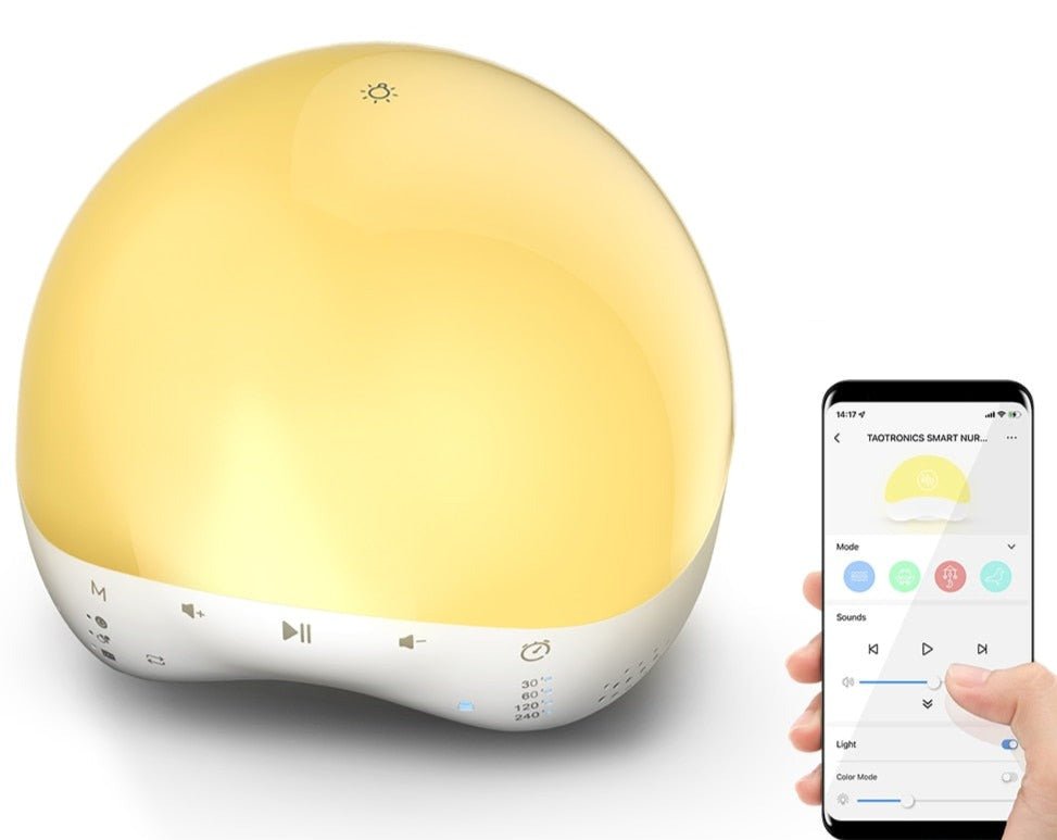 Réveil lumineux connecté avec bruits ambiants