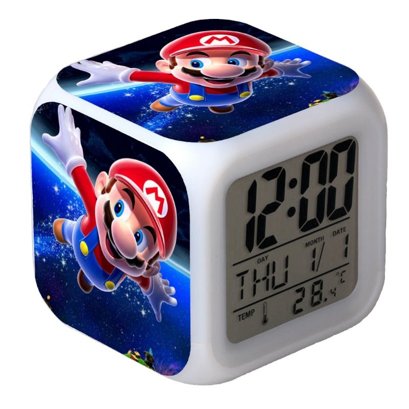 Réveil Mario veilleuse pour chambre d'enfant