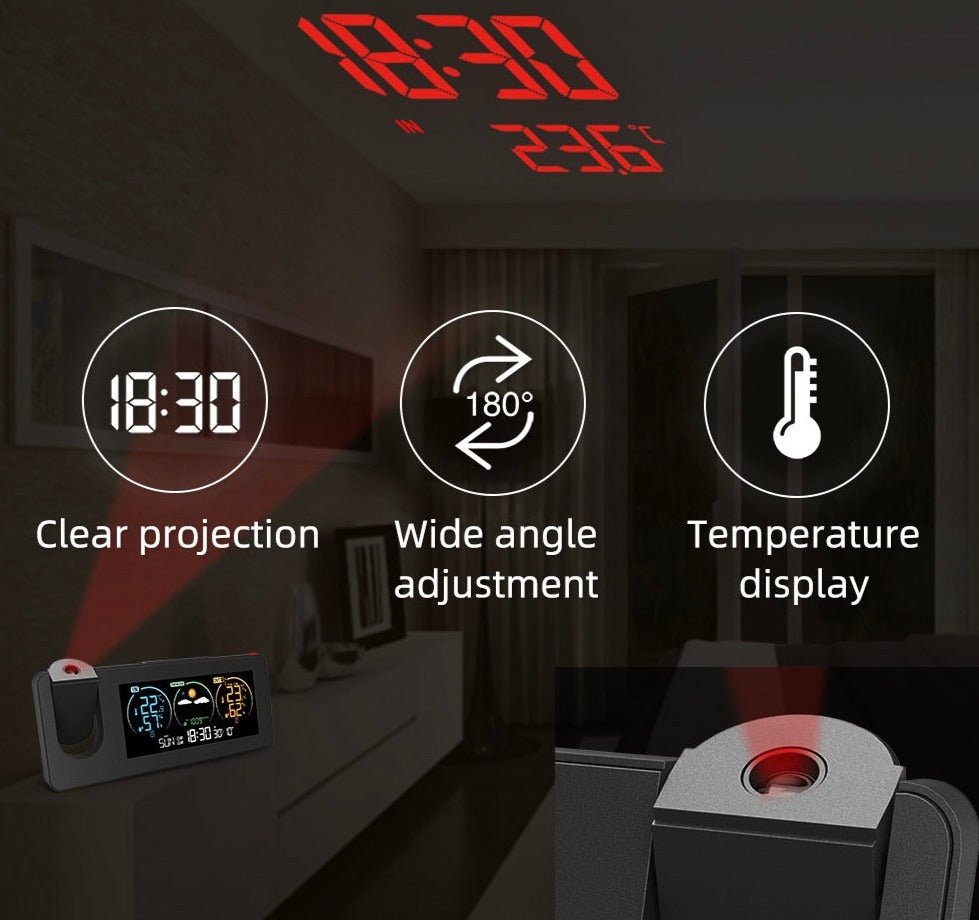 Réveil météo projecteur avec télécommande