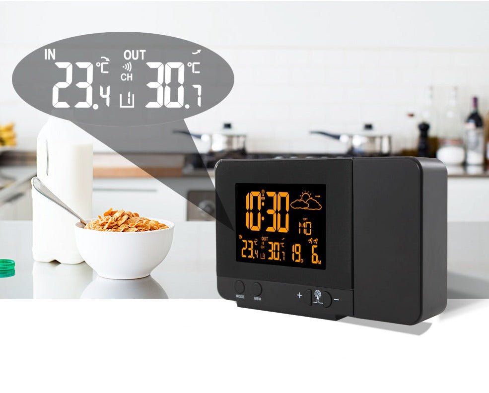 Réveil météo projecteur température et heure