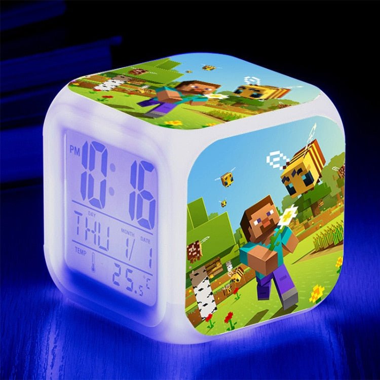 Réveil Minecraft veilleuse pour enfant