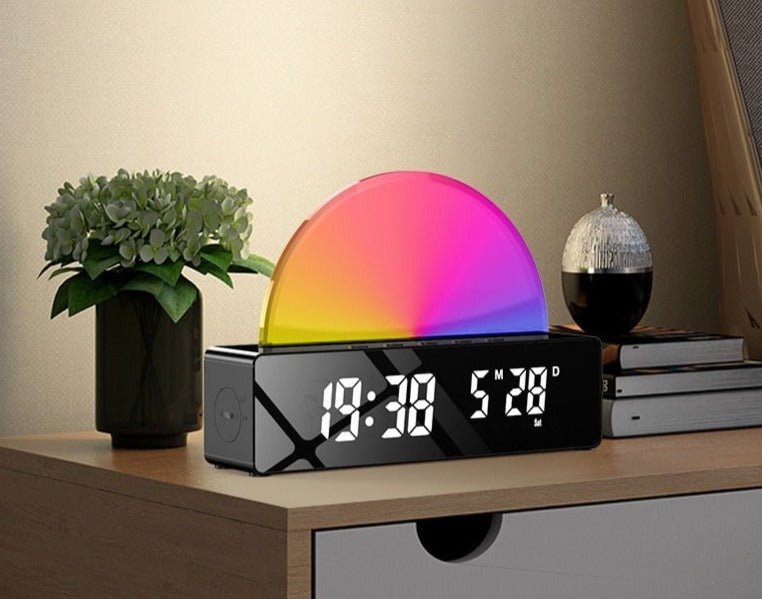 Réveil simulateur d'aube veilleuse multicolore