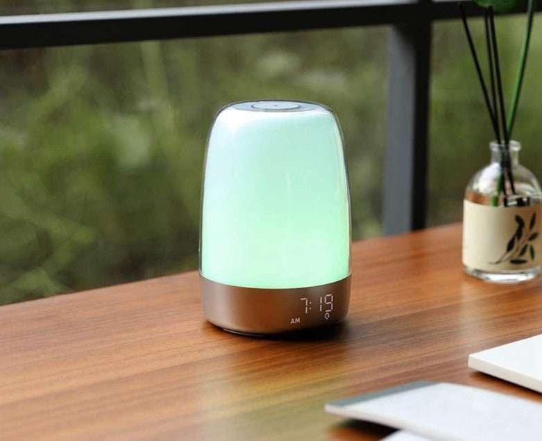 Réveil simulateur d'aube veilleuse multicolore