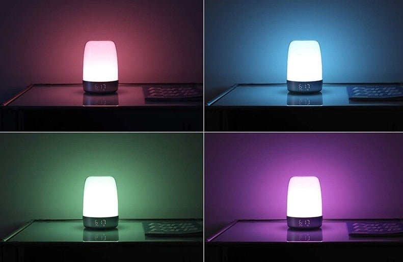 Réveil simulateur d'aube veilleuse multicolore