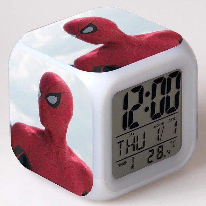 Réveil Spider-Man veilleuse pour chambre d'enfant