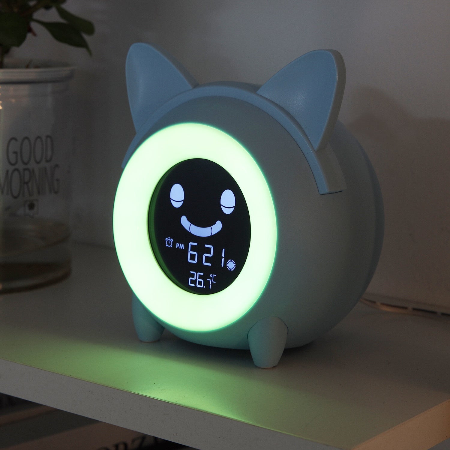 Réveil veilleuse bleu pour chambre d'enfant